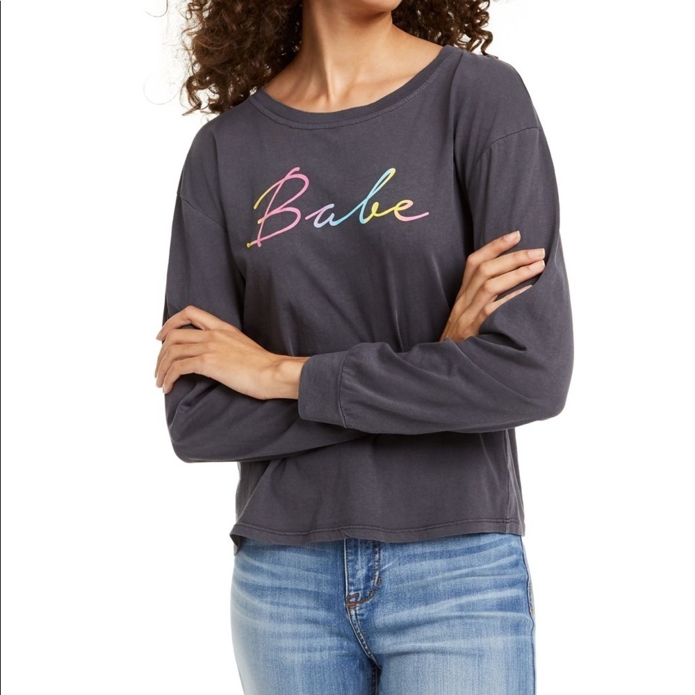 Rebellious One Juniors' Babe Long-Sleeved Graphic